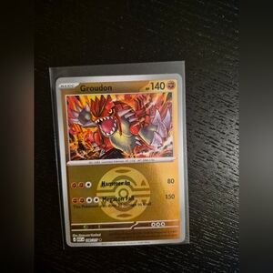 Pokemon Groudon Gold and Red Holo Card
